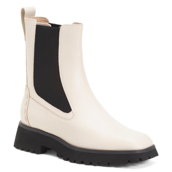 CLARKS Leather Stayso Mid Rise Chelsea Boots - Picture 1 of 2